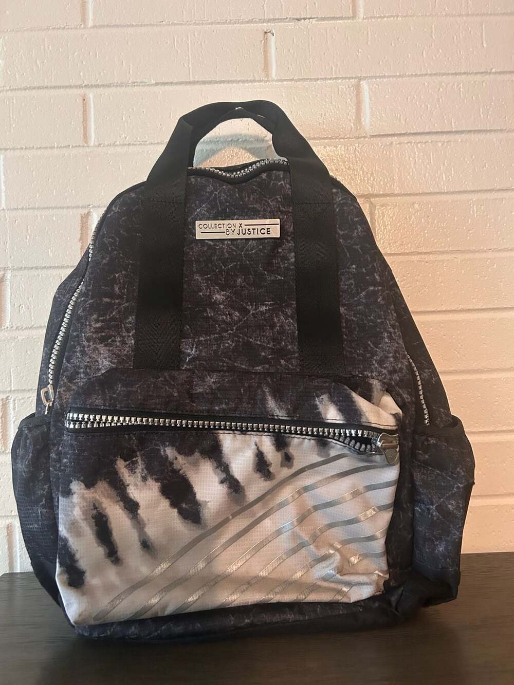 Collection X by Justice Black and Silver Tie-Dye Backpack